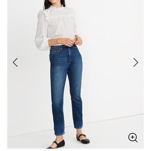 Madewell NWOT Highrise slim boy jean dark wash